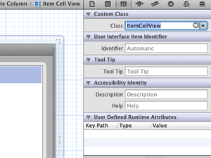 Xcode change table view cell class thumb